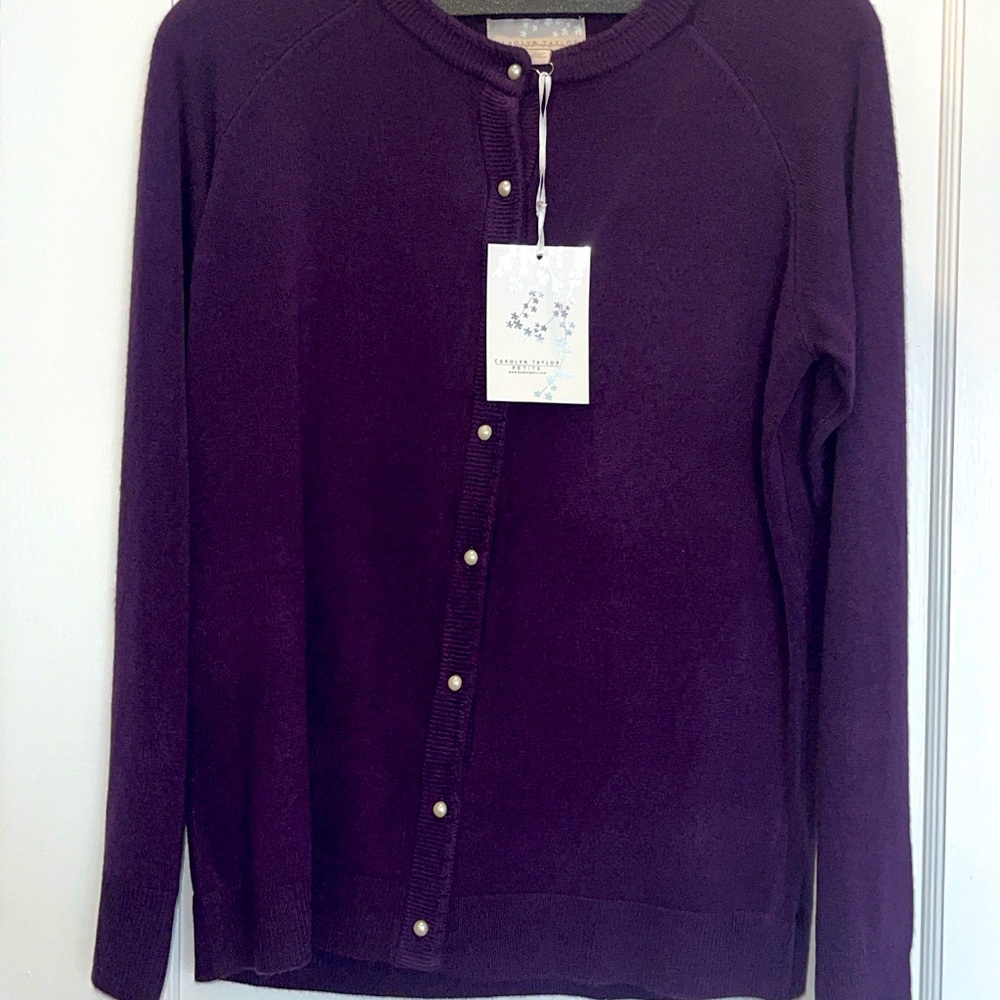 Women’s Petite Purple Cardigan